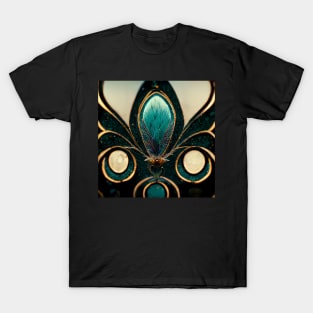 Art Deco design - peacock noir III T-Shirt